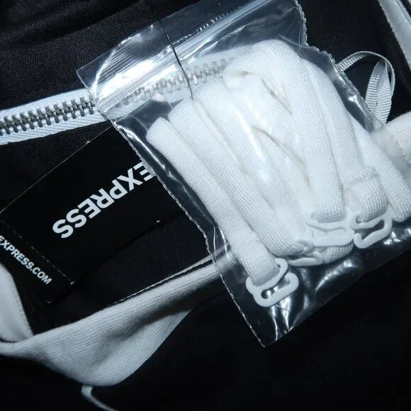 NWT Womens Express Black White Trim Stretch Knit Convertible Strapless Dress 12 - Picture 5 of 5